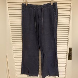 Gap Drawstring Linen Pants Size 2 in Blue